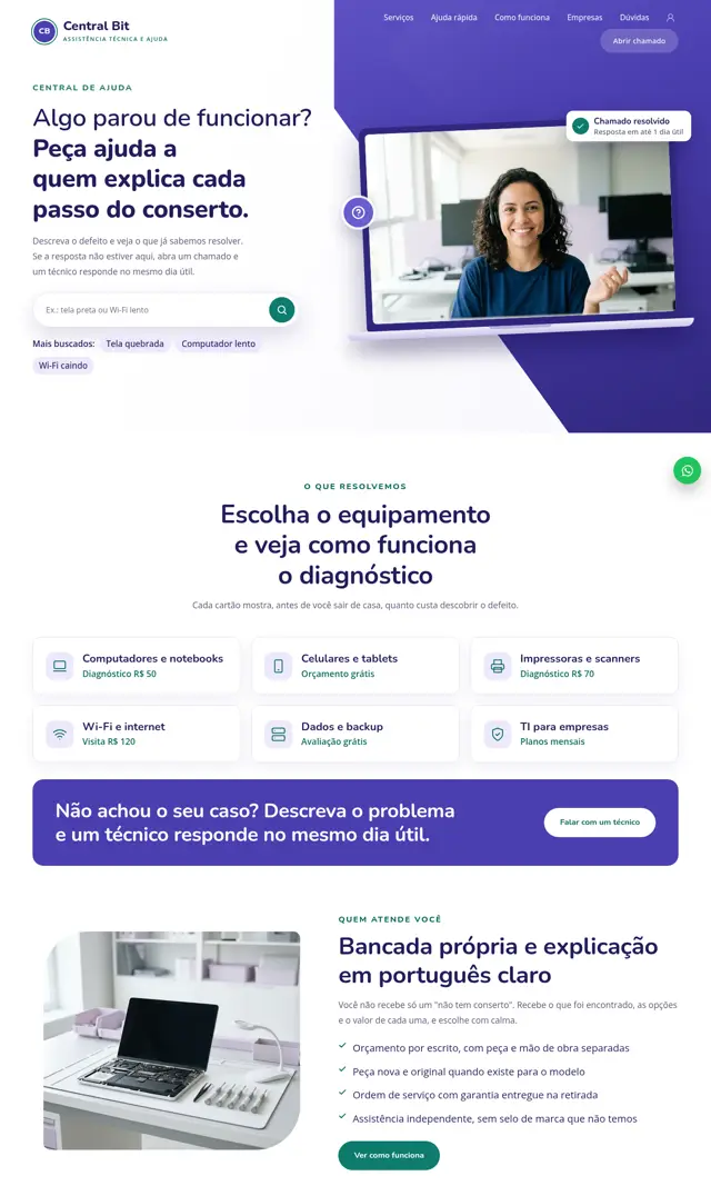 Prévia do modelo Chamego para Tecnologia e Assistência Técnica