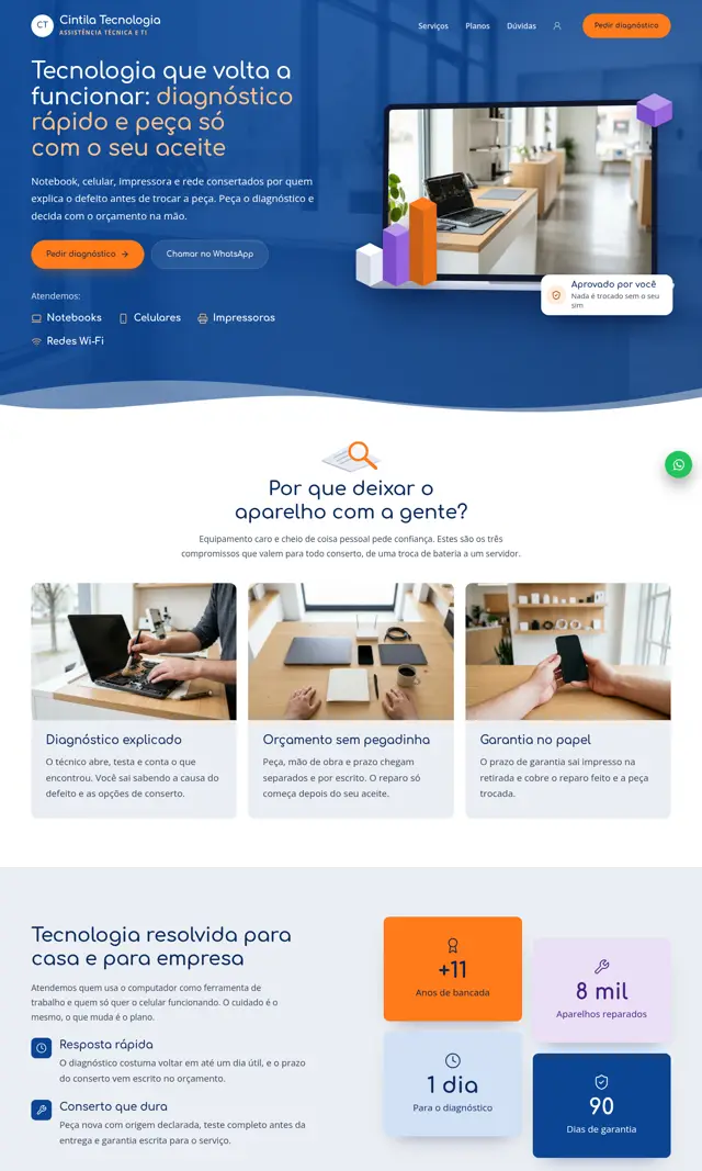 Prévia do modelo Cintila para Tecnologia e Assistência Técnica