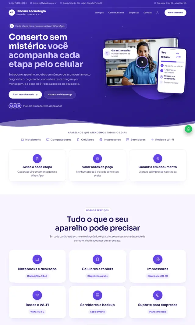 Prévia do modelo Ondara V para Tecnologia e Assistência Técnica