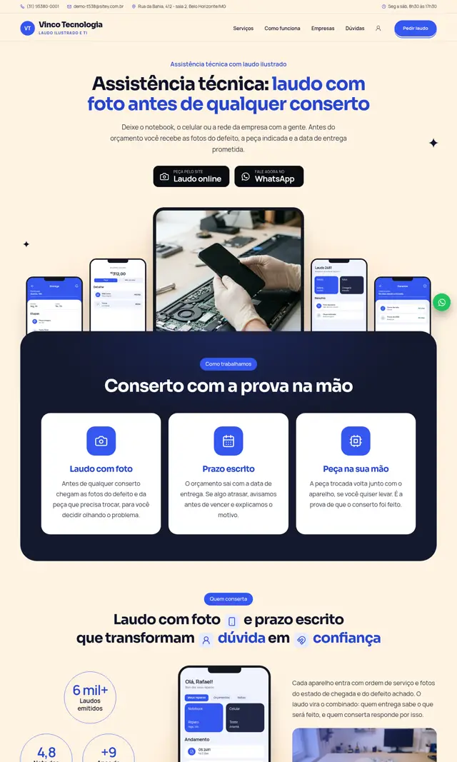 Prévia do modelo Vinco para Tecnologia e Assistência Técnica