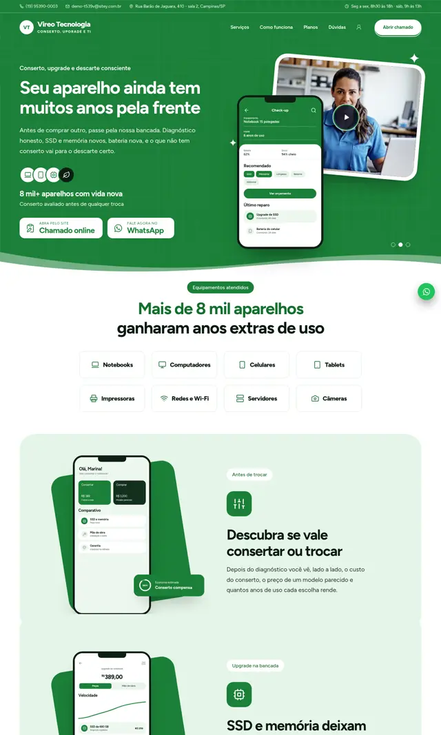 Prévia do modelo Vireo V para Tecnologia e Assistência Técnica