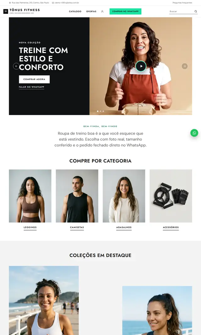 Prévia do modelo Tônus V para Loja Virtual