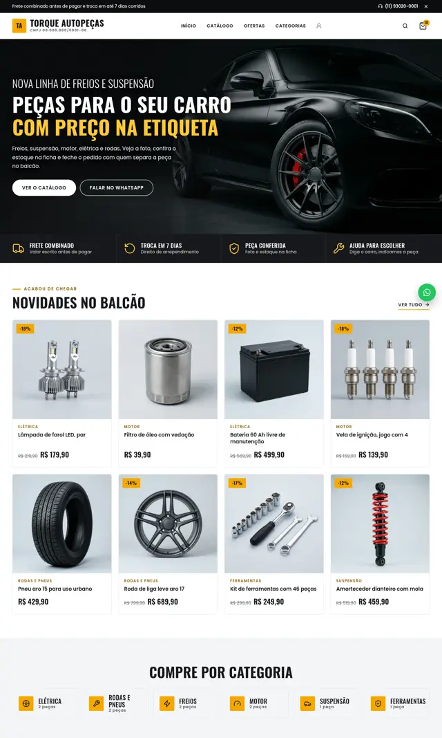 Prévia do modelo Torque para Loja Virtual