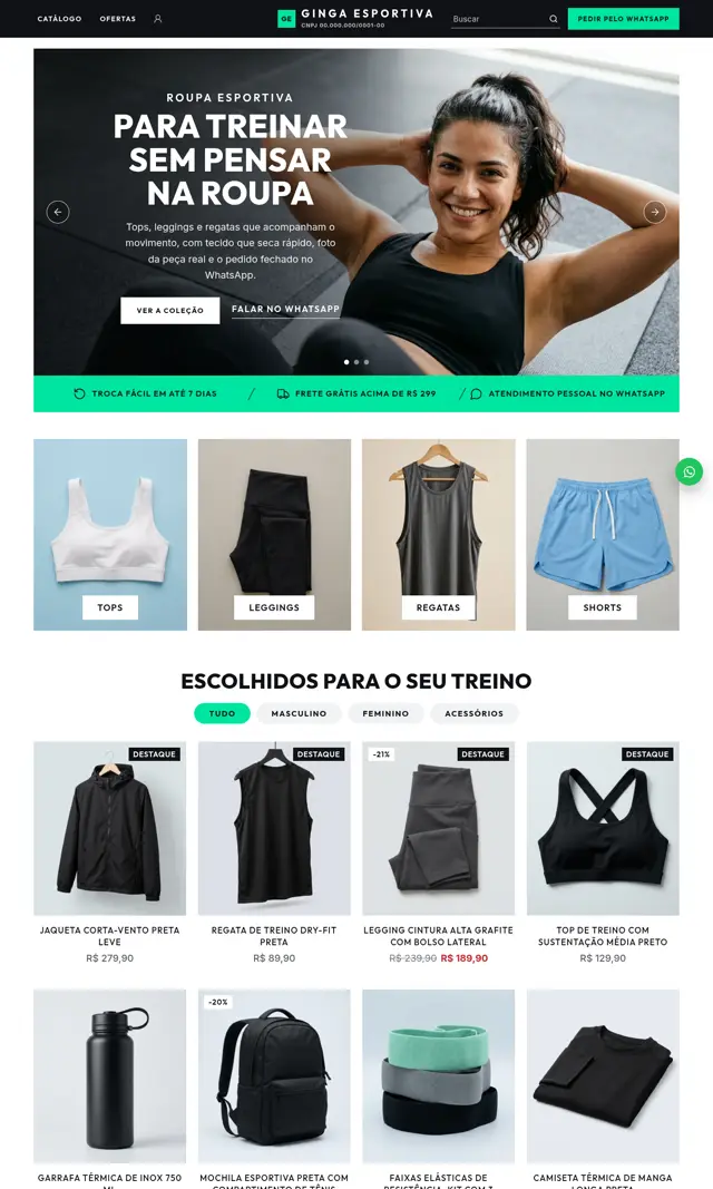 Prévia do modelo Ginga para Loja Virtual