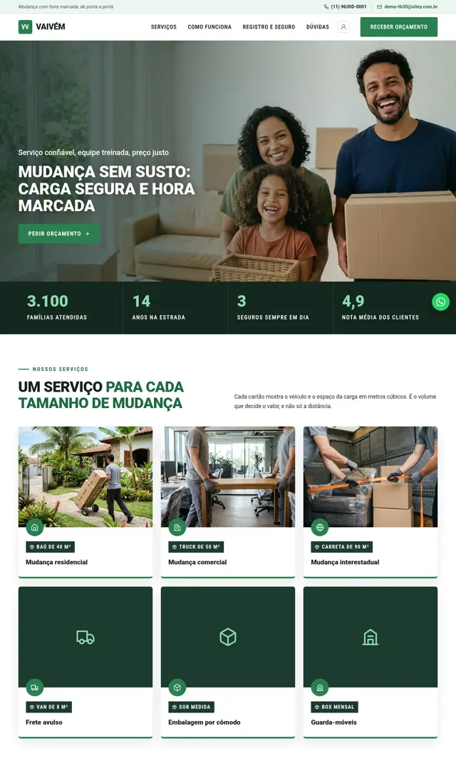 Prévia do modelo Vaivém para Mudanças