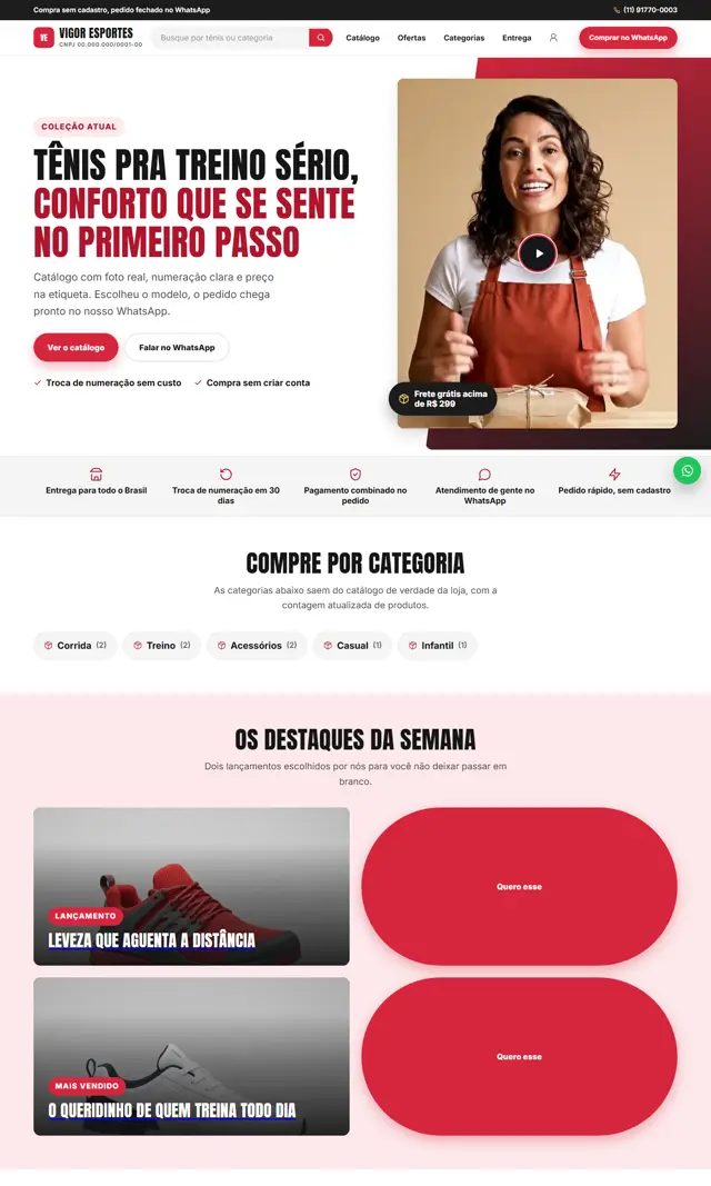 Prévia do modelo Vigor V para Loja Virtual