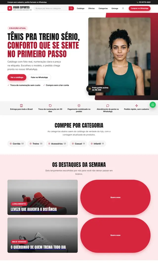 Prévia do modelo Vigor para Loja Virtual