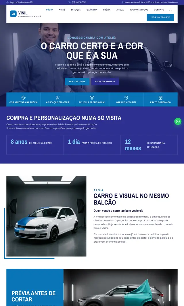 Prévia do modelo Vinil para Automóveis e Concessionárias