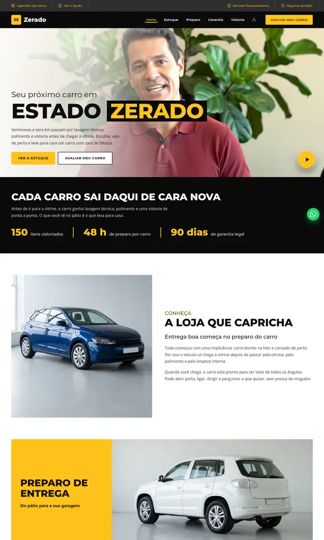 Prévia do modelo Zerado V para Automóveis e Concessionárias